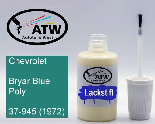 Chevrolet, Bryar Blue Poly, 37-945 (1972): 20ml Lackstift, von ATW Autoteile West.